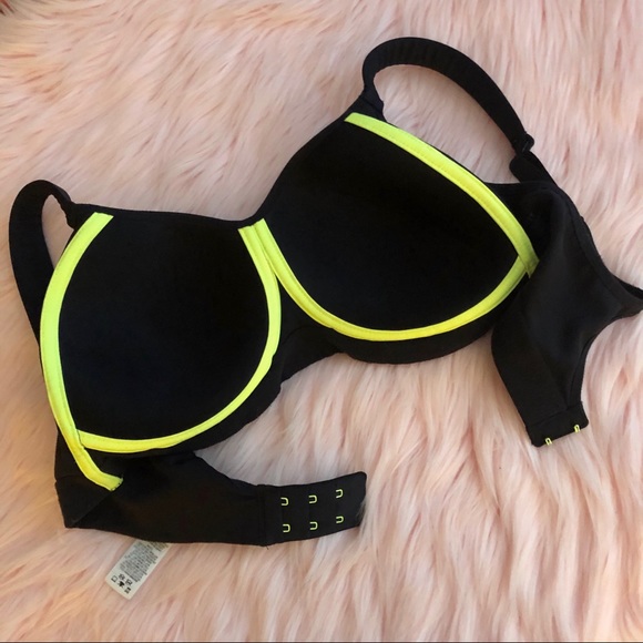 Nike Dri Hit Women’s Pro Sports Bra Black & Neon - Picture 7 of 7